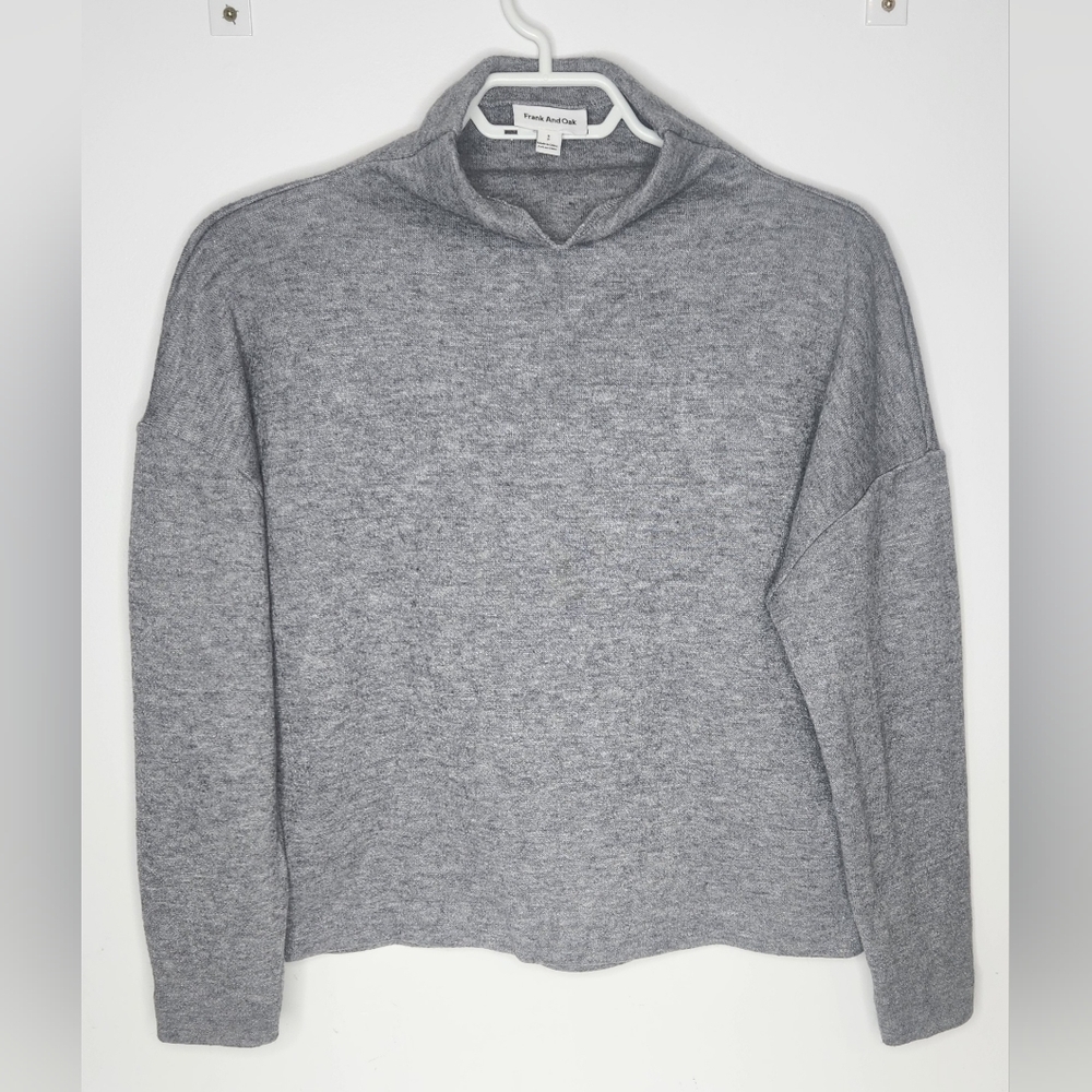 Frank and Oak mock neck sweater, Gray, Size S